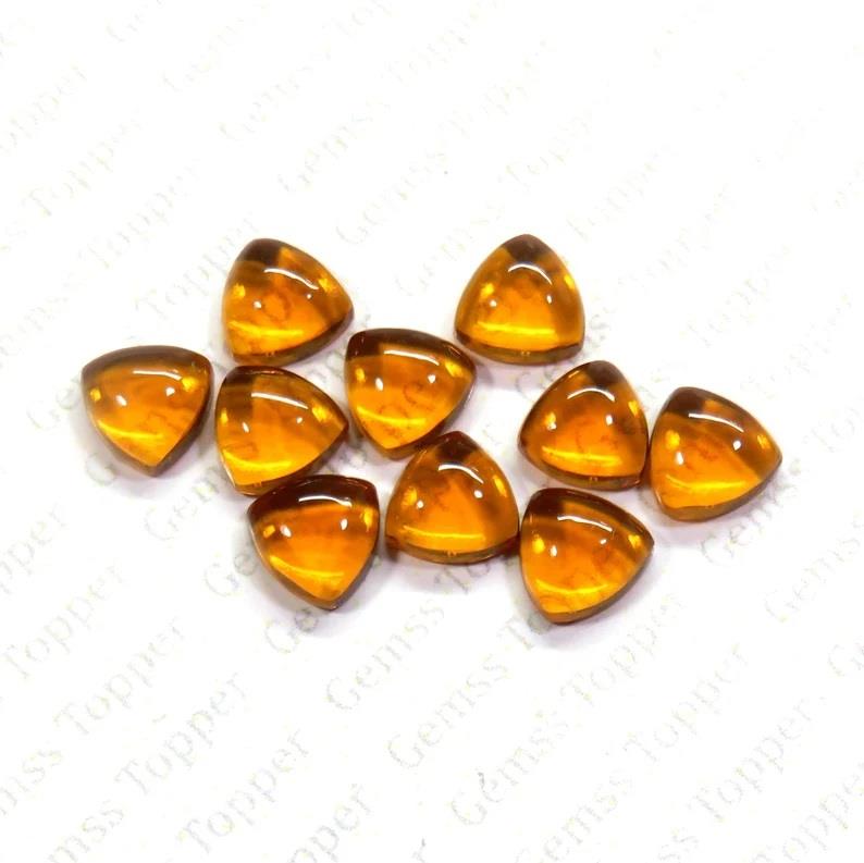 Brandy Quartz 10x10 mm Trillion Cabochon